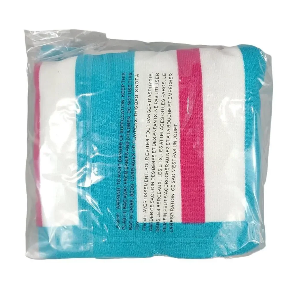 Beach Riot Beach Club Towel Blue Pink White Stripe
